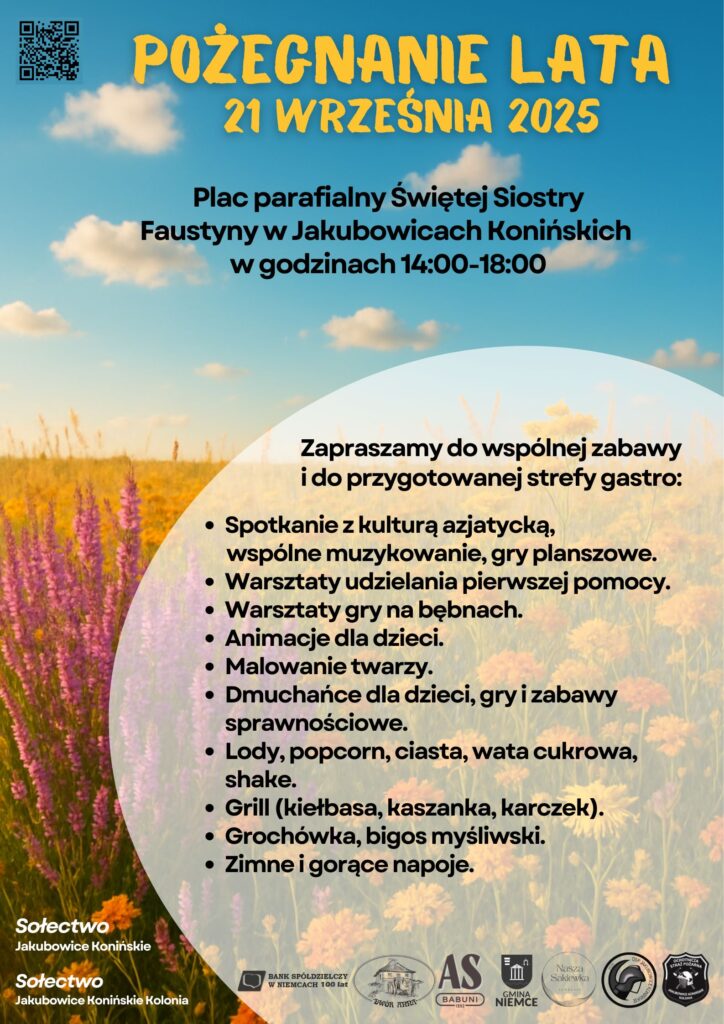 plakat zapraszający na festyn Pożegnania Lata 2025